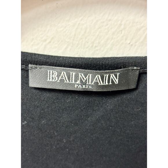 Balmain 3 Button Metallic Vintage Logo Sleeveless Tank Top Black Women's 38 / 6 - Picture 5 of 6